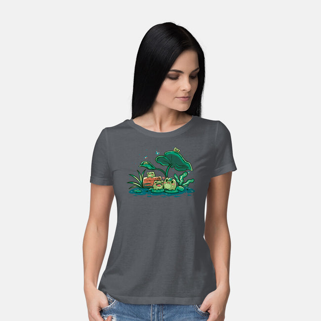 Froggy Friends-Womens-Basic-Tee-TechraNova