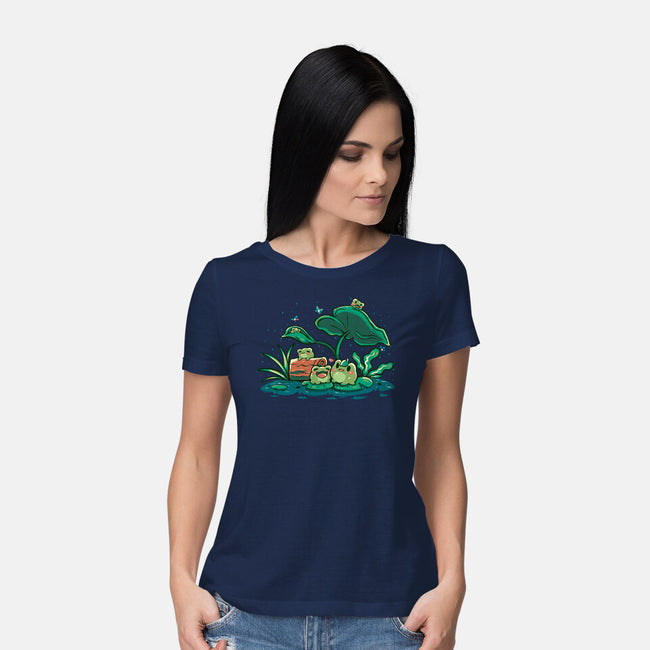 Froggy Friends-Womens-Basic-Tee-TechraNova