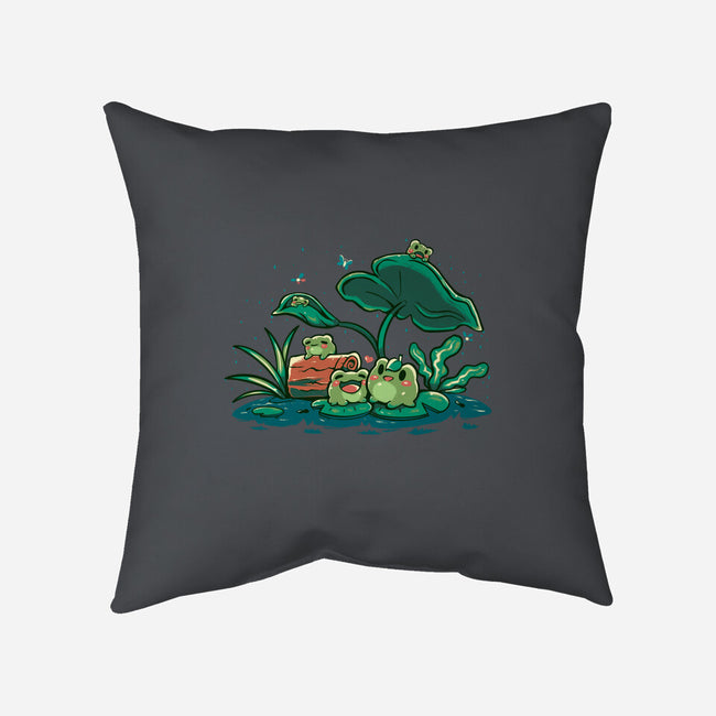 Froggy Friends-None-Removable Cover w Insert-Throw Pillow-TechraNova
