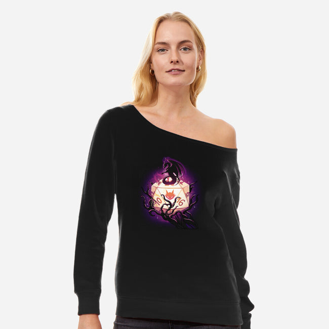 Magic Dragon Dice-Womens-Off Shoulder-Sweatshirt-Vallina84