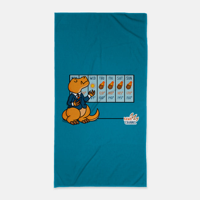 Weather T-Rex-None-Beach-Towel-Raffiti