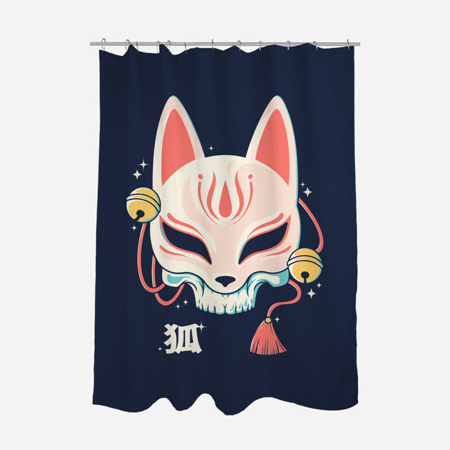 Kitsune Skull-None-Polyester-Shower Curtain-Eoli Studio