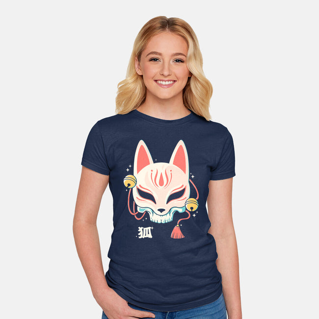 Kitsune Skull-Womens-Fitted-Tee-Eoli Studio