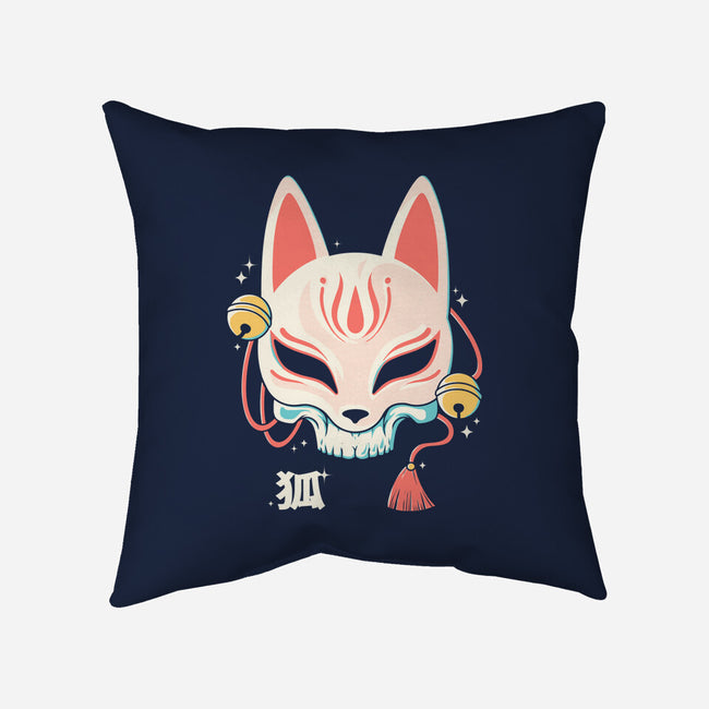 Kitsune Skull-None-Removable Cover w Insert-Throw Pillow-Eoli Studio