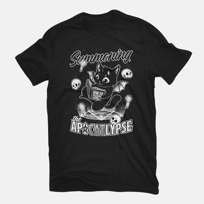 Summoning The Apocalypse Cat-Womens-Basic-Tee-Studio Mootant