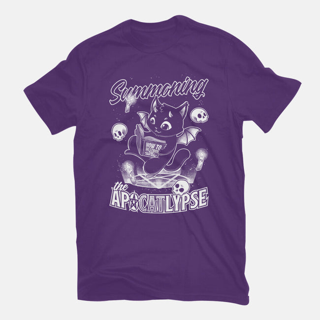 Summoning The Apocalypse Cat-Womens-Basic-Tee-Studio Mootant
