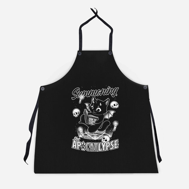 Summoning The Apocalypse Cat-Unisex-Kitchen-Apron-Studio Mootant