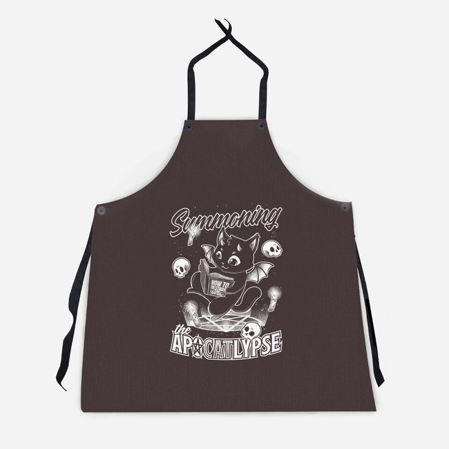 Summoning The Apocalypse Cat-Unisex-Kitchen-Apron-Studio Mootant