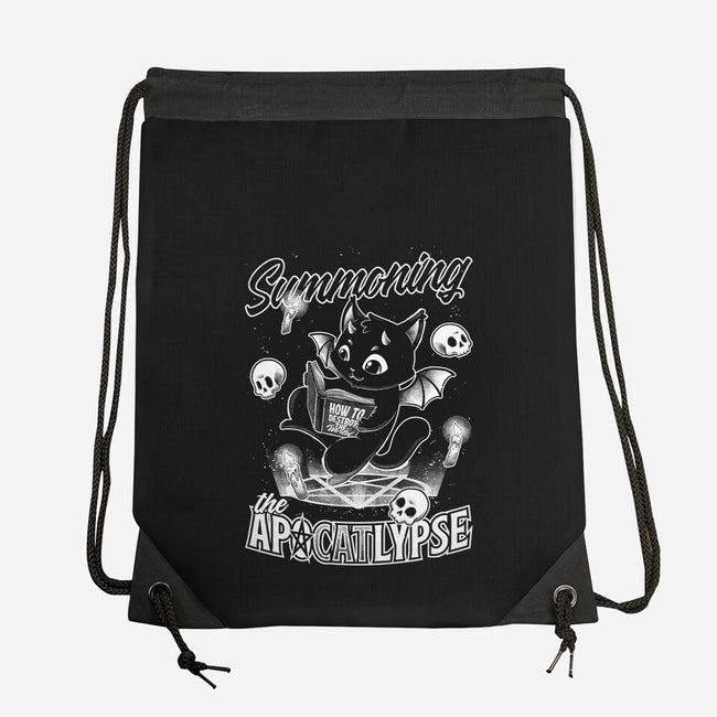 Summoning The Apocalypse Cat-None-Drawstring-Bag-Studio Mootant