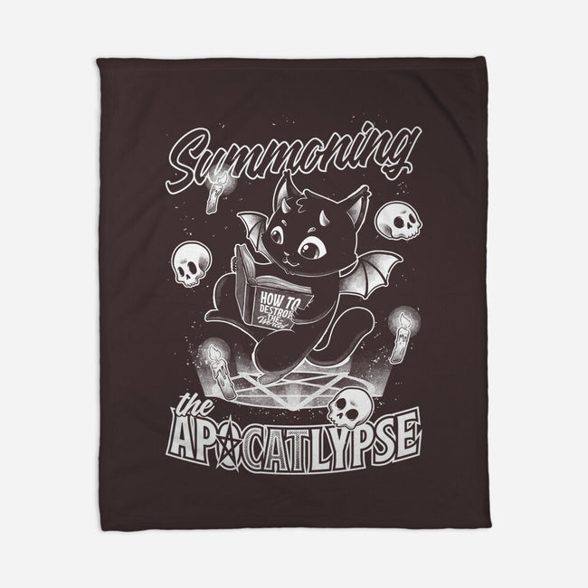 Summoning The Apocalypse Cat-None-Fleece-Blanket-Studio Mootant