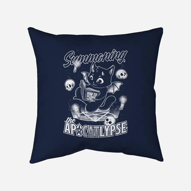 Summoning The Apocalypse Cat-None-Removable Cover-Throw Pillow-Studio Mootant