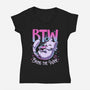 Whiskered Wine Drinker-Womens-V-Neck-Tee-Snouleaf