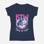 Whiskered Wine Drinker-Womens-V-Neck-Tee-Snouleaf