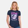 Whiskered Wine Drinker-Womens-Fitted-Tee-Snouleaf