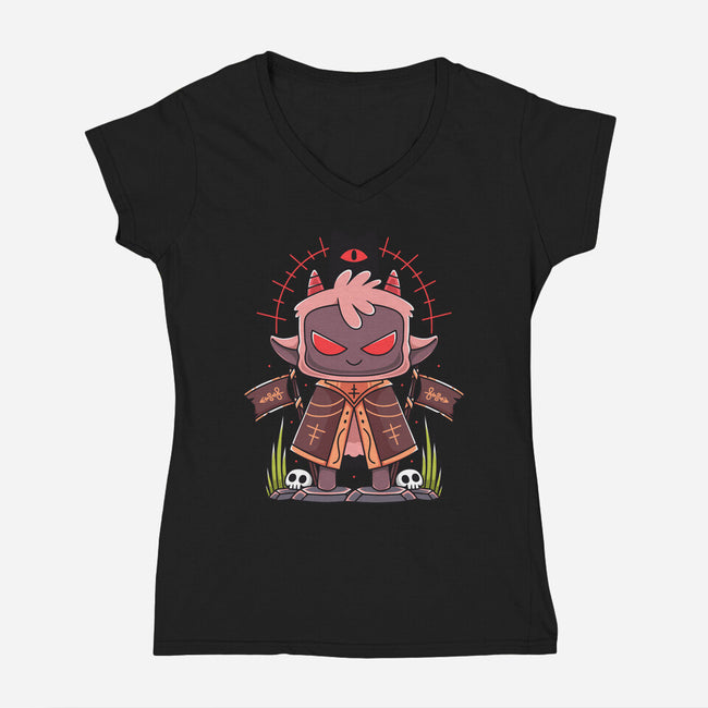 Praise The Lamb-Womens-V-Neck-Tee-Alundrart