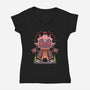 Praise The Lamb-Womens-V-Neck-Tee-Alundrart