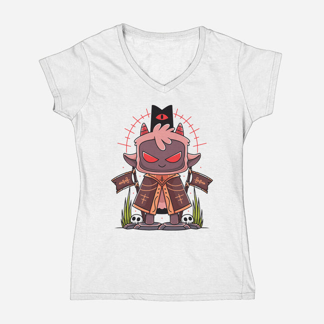 Praise The Lamb-Womens-V-Neck-Tee-Alundrart