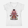 Praise The Lamb-Womens-V-Neck-Tee-Alundrart