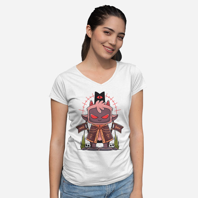 Praise The Lamb-Womens-V-Neck-Tee-Alundrart