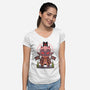 Praise The Lamb-Womens-V-Neck-Tee-Alundrart