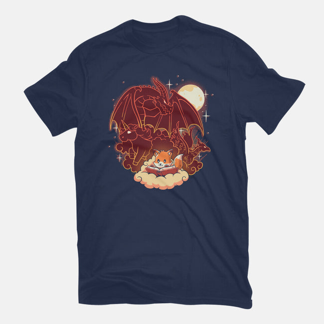 Fox Fantasy Book-Unisex-Basic-Tee-koalastudio