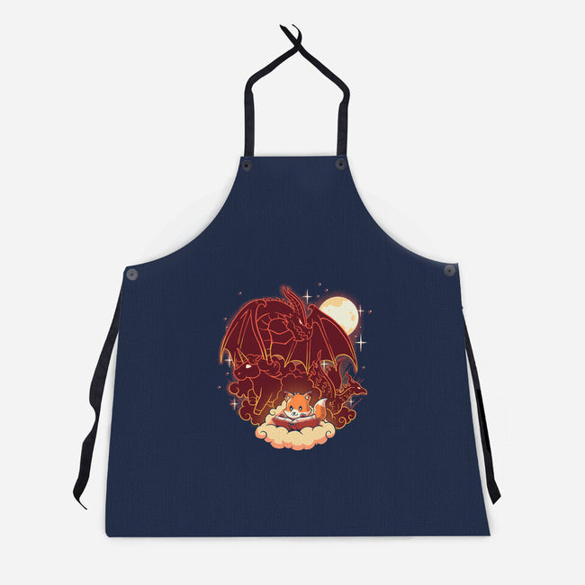 Fox Fantasy Book-Unisex-Kitchen-Apron-koalastudio