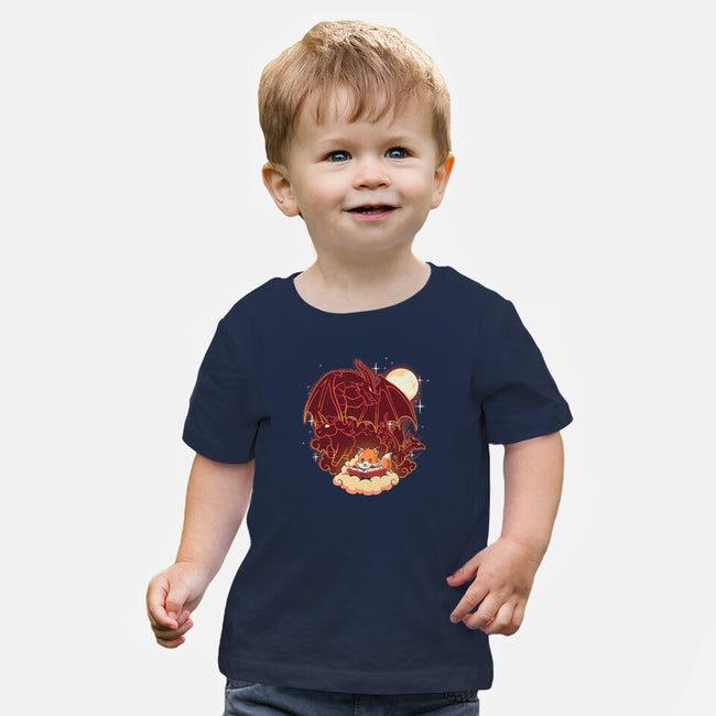 Fox Fantasy Book-Baby-Basic-Tee-koalastudio