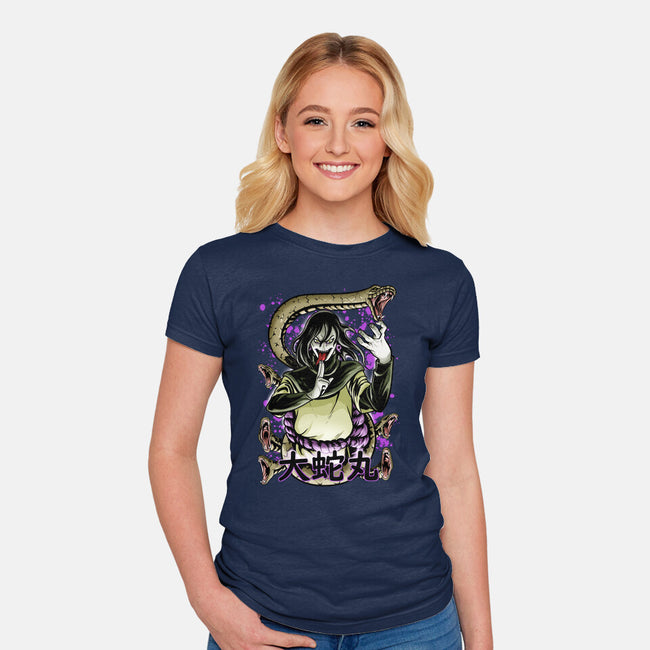 Ninja Snake-Womens-Fitted-Tee-Conjura Geek