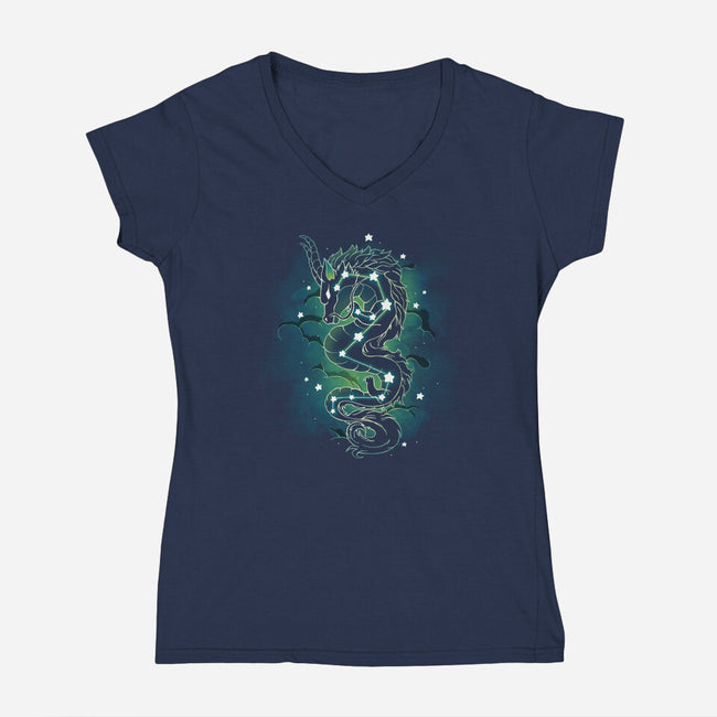 Dragon Constellation-Womens-V-Neck-Tee-Vallina84