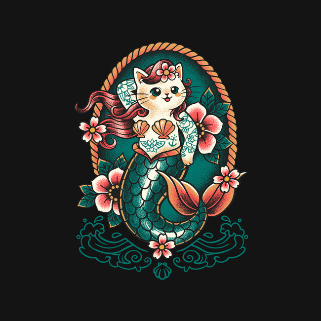 Mermaid Cat Tattoo-Youth-Crew Neck-Sweatshirt-NemiMakeit