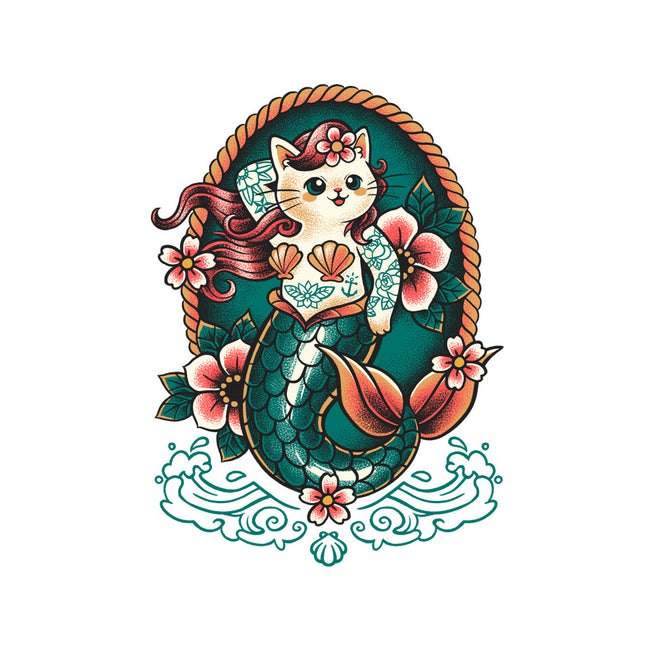 Mermaid Cat Tattoo-None-Removable Cover w Insert-Throw Pillow-NemiMakeit