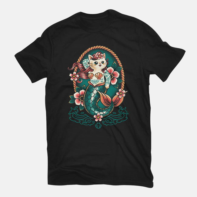 Mermaid Cat Tattoo-Youth-Basic-Tee-NemiMakeit