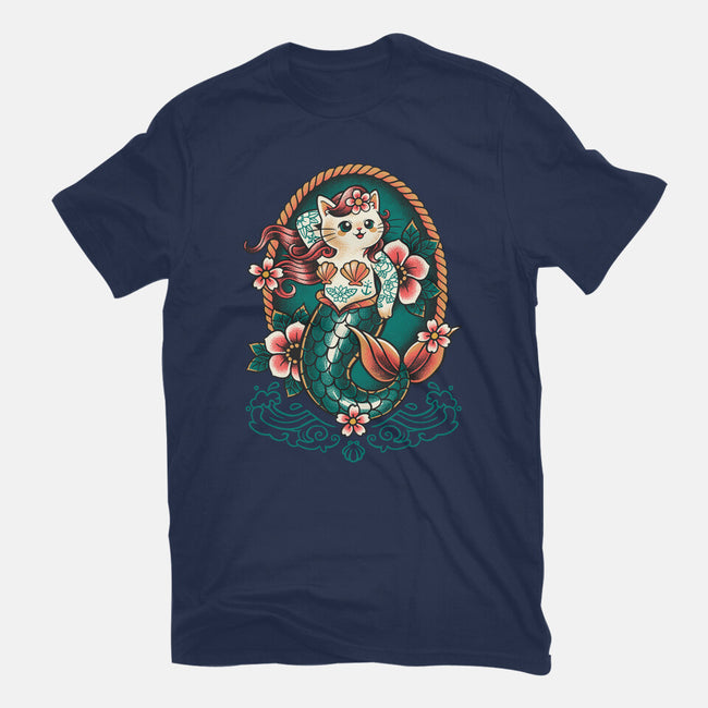 Mermaid Cat Tattoo-Mens-Heavyweight-Tee-NemiMakeit