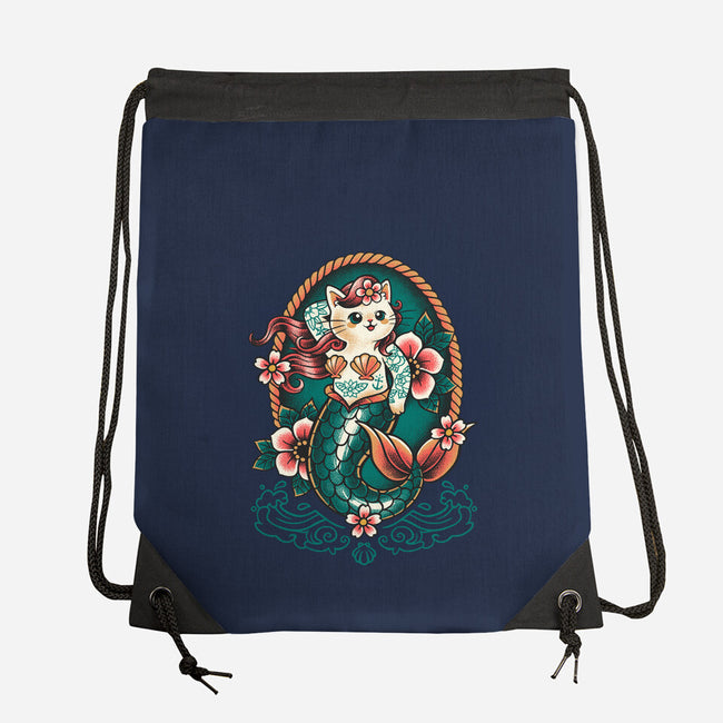 Mermaid Cat Tattoo-None-Drawstring-Bag-NemiMakeit