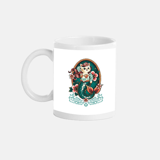 Mermaid Cat Tattoo-None-Mug-Drinkware-NemiMakeit