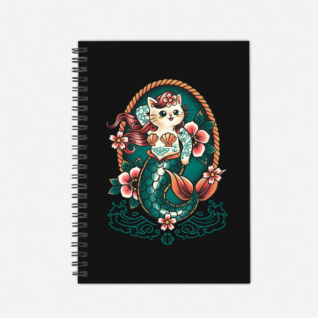 Mermaid Cat Tattoo-None-Dot Grid-Notebook-NemiMakeit