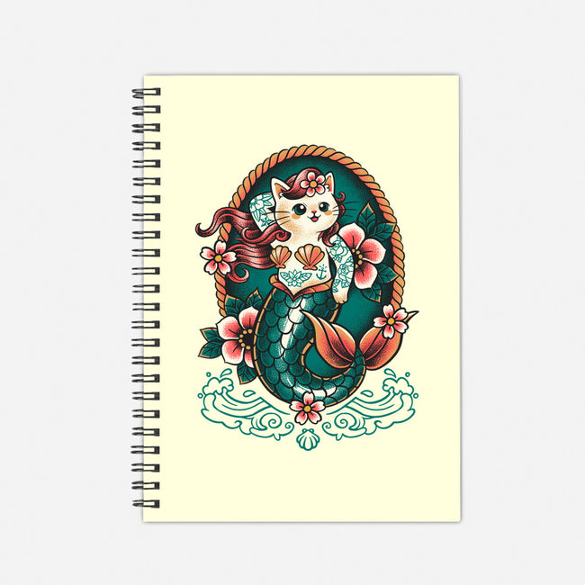 Mermaid Cat Tattoo-None-Dot Grid-Notebook-NemiMakeit