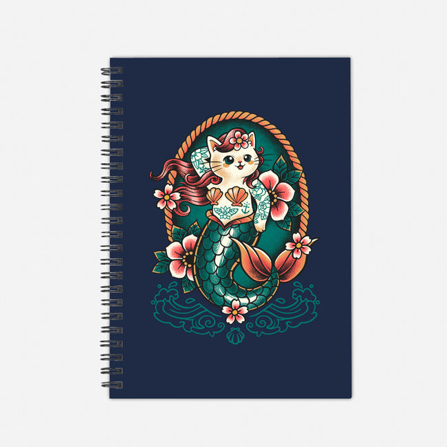 Mermaid Cat Tattoo-None-Dot Grid-Notebook-NemiMakeit