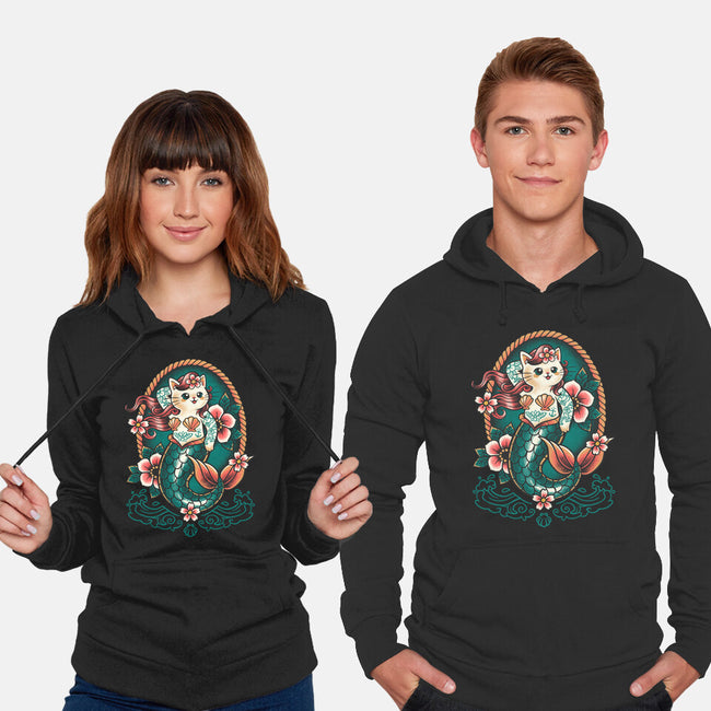 Mermaid Cat Tattoo-Unisex-Pullover-Sweatshirt-NemiMakeit