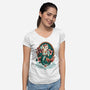 Mermaid Cat Tattoo-Womens-V-Neck-Tee-NemiMakeit