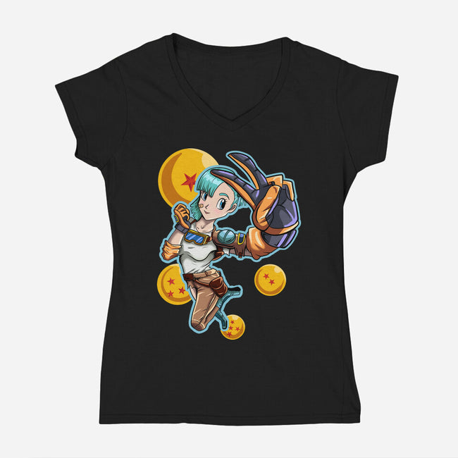 Genius Woman-Womens-V-Neck-Tee-nickzzarto