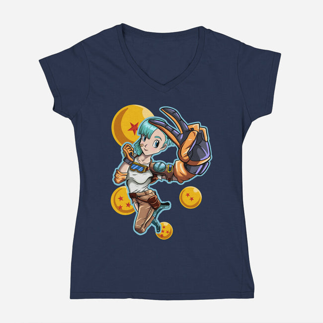Genius Woman-Womens-V-Neck-Tee-nickzzarto