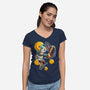 Genius Woman-Womens-V-Neck-Tee-nickzzarto