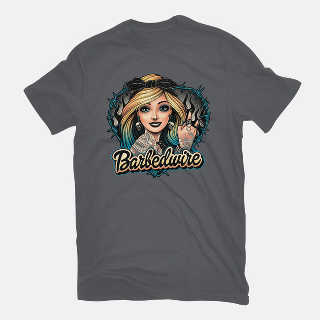 Hello Barbedwire-Womens-Fitted-Tee-momma_gorilla