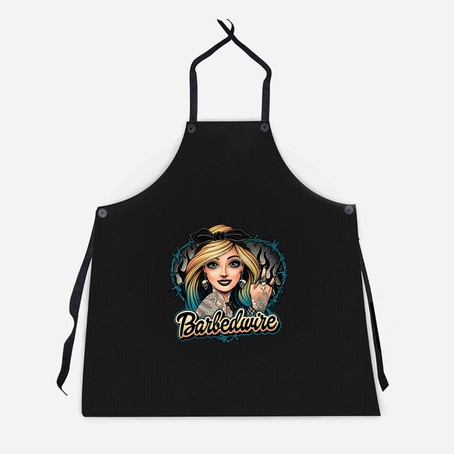 Hello Barbedwire-Unisex-Kitchen-Apron-momma_gorilla