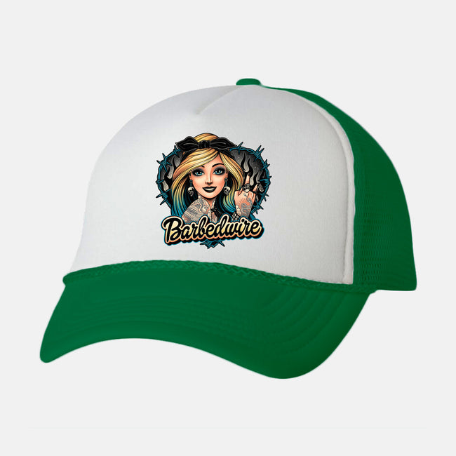 Hello Barbedwire-Unisex-Trucker-Hat-momma_gorilla