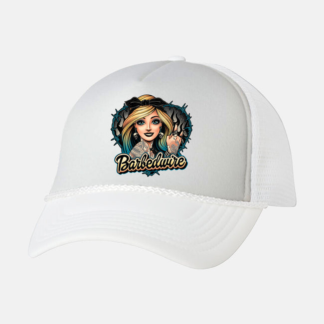 Hello Barbedwire-Unisex-Trucker-Hat-momma_gorilla