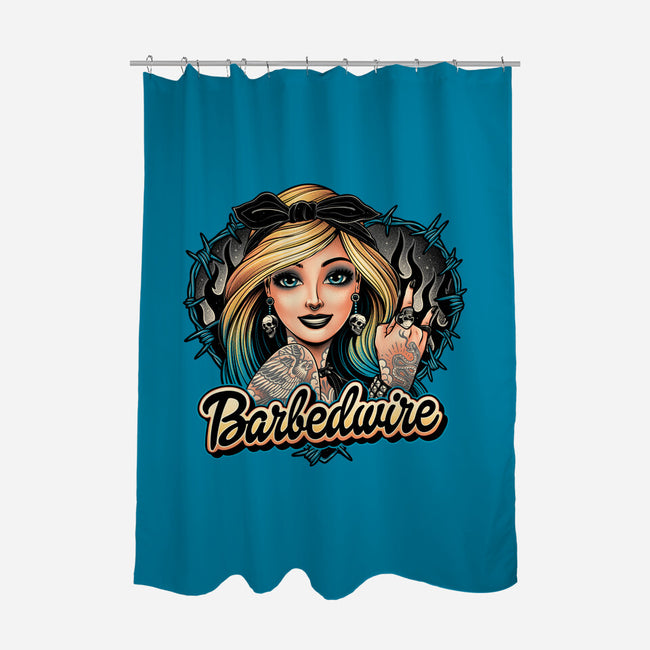 Hello Barbedwire-None-Polyester-Shower Curtain-momma_gorilla