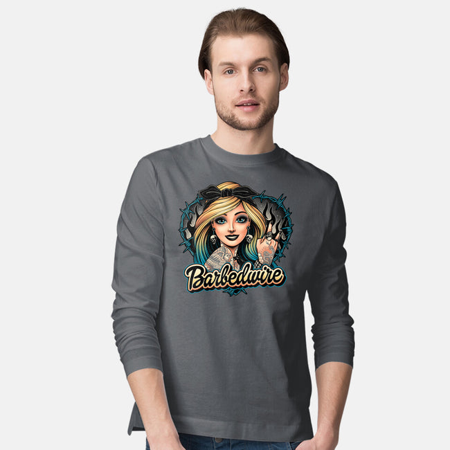 Hello Barbedwire-Mens-Long Sleeved-Tee-momma_gorilla