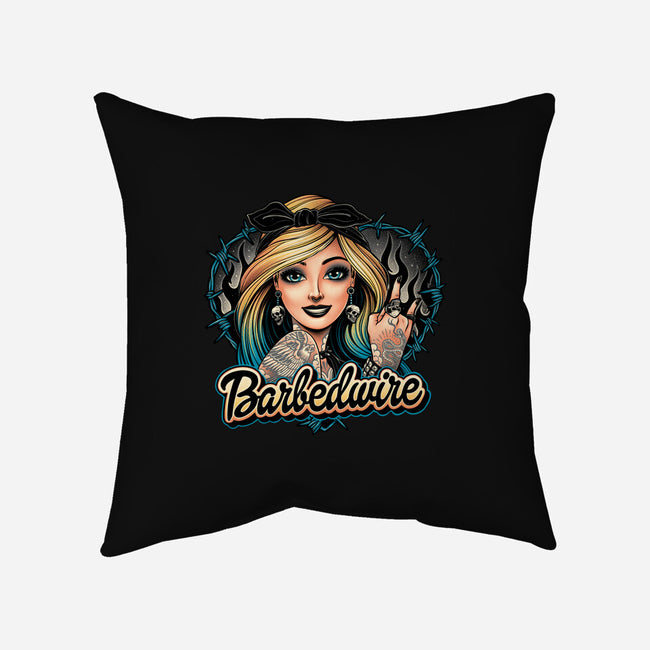 Hello Barbedwire-None-Removable Cover w Insert-Throw Pillow-momma_gorilla